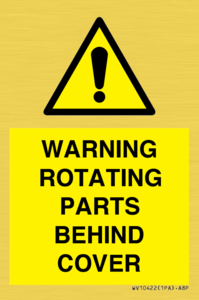 WARNING ROTATING PARTS BEHIND COVER